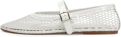 Mesh Ballet Flats for Women Fishnet Ballerina Flats with Adjustable Mary Jane Round Toe Buckle Strappy Shoes in Saudi Arabia