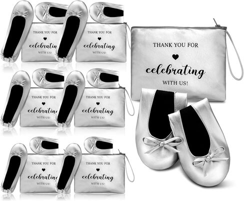 6 Pairs Wedding Foldable Flats Ballet Dancing Shoes for Purse Rollable Ballerina Slippers Shoes Bulk Bride Bridesmaids Guests in Saudi Arabia
