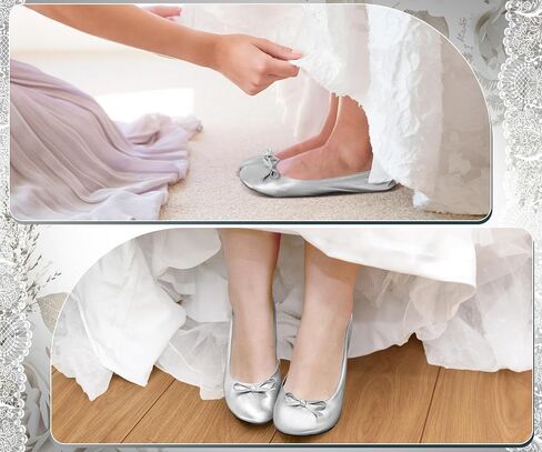 6 Pairs Wedding Foldable Flats Ballet Dancing Shoes for Purse Rollable Ballerina Slippers Shoes Bulk Bride Bridesmaids Guests in Saudi Arabia