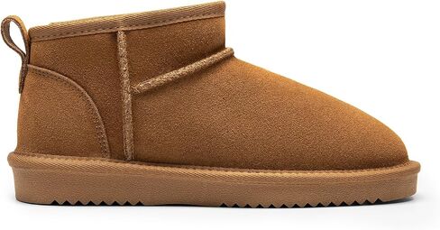 DREAM PAIRS Ankle Winter Boots for Women Genuine Suede Faux Fur Lining Water Resistant Warm Snow Boots Slip On Memory Foam Comfort Booties in Saudi Arabia