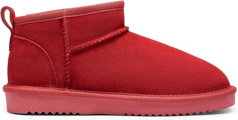 DREAM PAIRS Ankle Winter Boots for Women Genuine Suede Faux Fur Lining Water Resistant Warm Snow Boots Slip On Memory Foam Comfort Booties in Saudi Arabia