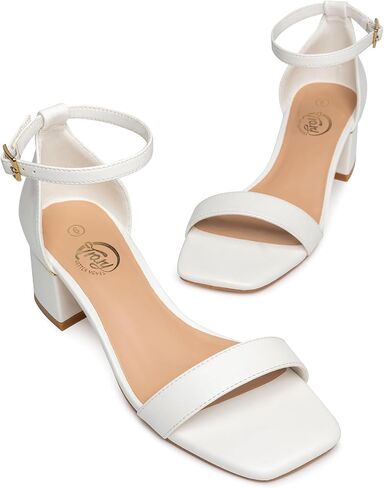 Trary Heels for Women, Square Toe Black Heels, Ankle Strap White Heels, Wide Width Chunky Heels for Women, Low Heel Dress Shoes for Women, Block Heels, Graduation Heels, Prom Heels, Strappy Heels in Saudi Arabia