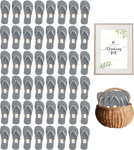 Bulk Flip Flops for Weddings | 48 Pairs | Reception Guest Slippers | Women Men Beach Pool Wholesale Sandals Pack in Saudi Arabia