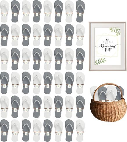 Bulk Flip Flops for Weddings | 48 Pairs | Reception Guest Slippers | Women Men Beach Pool Wholesale Sandals Pack in Saudi Arabia