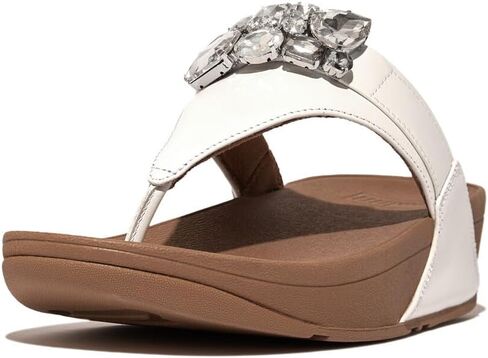 FitFlop Women's Lulu Jewel-Deluxe Leather Toe-Post Sandals Wedge in Saudi Arabia