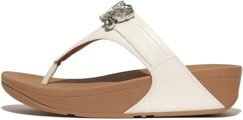 FitFlop Women's Lulu Jewel-Deluxe Leather Toe-Post Sandals Wedge in Saudi Arabia