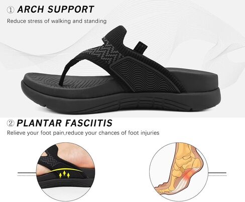 COFACE Womens Fashion Orthotic Flip Flops Recovery Walking Lightweight Athletic Thick Yoga Mat Cushion Thong Sandals With Comfortable Plantar Fasciitis Arch Support in Saudi Arabia