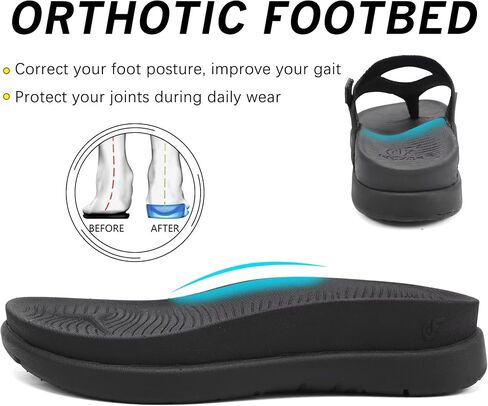 COFACE Womens Fashion Orthotic Flip Flops Recovery Walking Lightweight Athletic Thick Yoga Mat Cushion Thong Sandals With Comfortable Plantar Fasciitis Arch Support in Saudi Arabia
