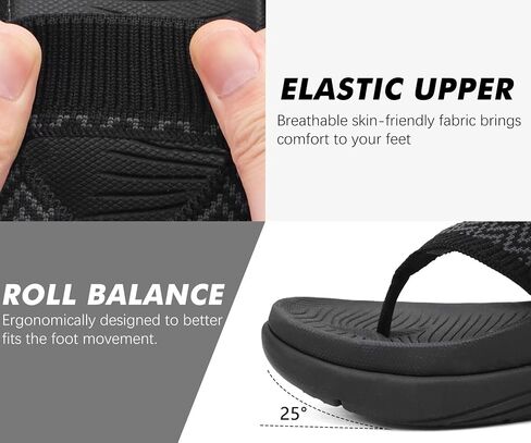 COFACE Womens Fashion Orthotic Flip Flops Recovery Walking Lightweight Athletic Thick Yoga Mat Cushion Thong Sandals With Comfortable Plantar Fasciitis Arch Support in Saudi Arabia