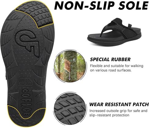 COFACE Womens Fashion Orthotic Flip Flops Recovery Walking Lightweight Athletic Thick Yoga Mat Cushion Thong Sandals With Comfortable Plantar Fasciitis Arch Support in Saudi Arabia