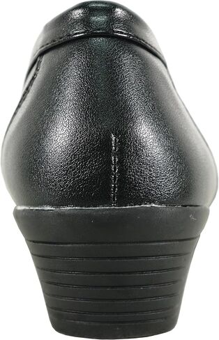 KOZI Women Comfort Casual Wedge Shoe Slip-On Loafer ML Collection Round Toe Penny Loafer Removable Insole Black Champagne in Saudi Arabia