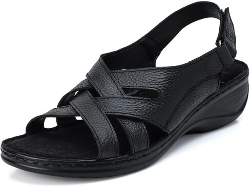 Harssidanzar Womens Wedge Sandals Summer Open Toe Walking Low Heel Sandals SL262US in Saudi Arabia