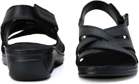 Harssidanzar Womens Wedge Sandals Summer Open Toe Walking Low Heel Sandals SL262US in Saudi Arabia