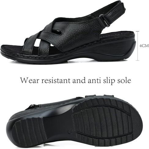 Harssidanzar Womens Wedge Sandals Summer Open Toe Walking Low Heel Sandals SL262US in Saudi Arabia