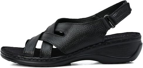 Harssidanzar Womens Wedge Sandals Summer Open Toe Walking Low Heel Sandals SL262US in Saudi Arabia