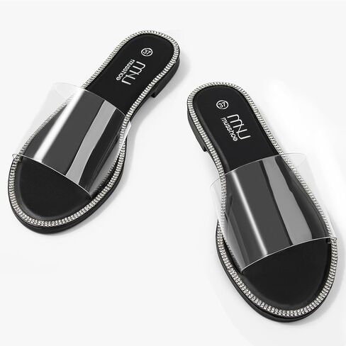 صنادل نسائية مسطحة شفافة من MUSSHOE، صنادل صيفية شفافة للنساء الأنيقة in Kuwait