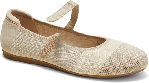 Arromic Flats for Women Round Toe Mary Jane Shoes Comfortable Dressy Women Ballet Flats Adjustable Straps Washable Knit Slip On Shoes in Saudi Arabia