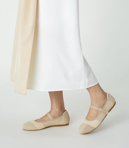 Arromic Flats for Women Round Toe Mary Jane Shoes Comfortable Dressy Women Ballet Flats Adjustable Straps Washable Knit Slip On Shoes in Saudi Arabia