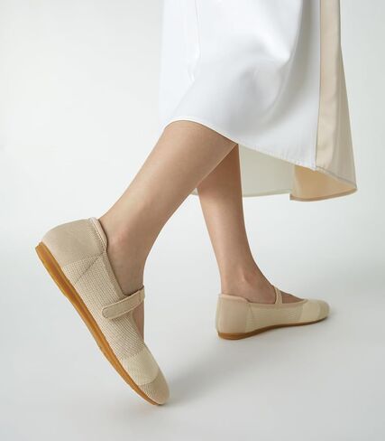 Arromic Flats for Women Round Toe Mary Jane Shoes Comfortable Dressy Women Ballet Flats Adjustable Straps Washable Knit Slip On Shoes in Saudi Arabia