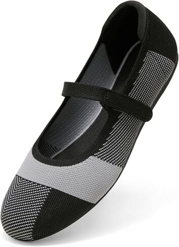 Arromic Flats for Women Round Toe Mary Jane Shoes Comfortable Dressy Women Ballet Flats Adjustable Straps Washable Knit Slip On Shoes in Saudi Arabia