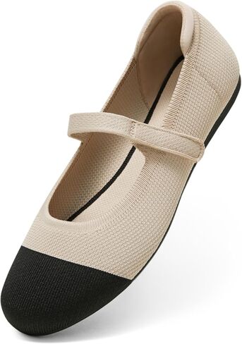Arromic Ballet Flats for Women Round Toe Mary Jane Shoes Comfortable Dressy Women Flats Adjustable Straps Washable Knit Slip On Shoes in Saudi Arabia