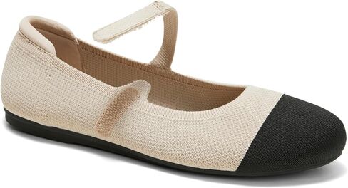 Arromic Ballet Flats for Women Round Toe Mary Jane Shoes Comfortable Dressy Women Flats Adjustable Straps Washable Knit Slip On Shoes in Saudi Arabia