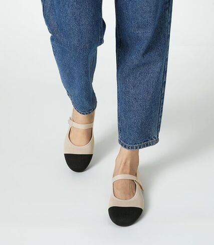 Arromic Ballet Flats for Women Round Toe Mary Jane Shoes Comfortable Dressy Women Flats Adjustable Straps Washable Knit Slip On Shoes in Saudi Arabia