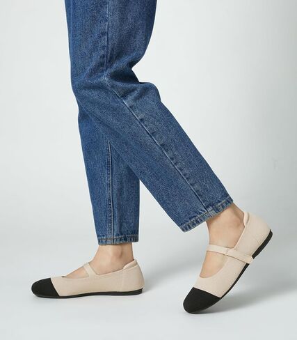 Arromic Ballet Flats for Women Round Toe Mary Jane Shoes Comfortable Dressy Women Flats Adjustable Straps Washable Knit Slip On Shoes in Saudi Arabia