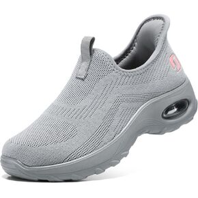 STQ Walking Shoes Women Slip On Sneakers Air Cushion Comfortable Breathable Lightweight Mesh Shoes Shock Absorbing Design Ideal for Plantar Fasciitis All Day Standing