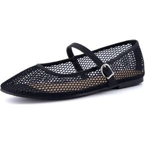 CUSHIONAIRE Women's Muse Mesh Flat +Memory Foam and Wide Widths Available