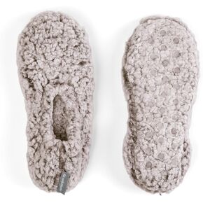 Brookstone Plush Footies - Slippers with Memory Foam Insole - Ultra-Soft Sherpa Footies for Indoor Wear, Non-Skid Sole, One-Size-Fits-Most, Machine Washable Slippers for Women