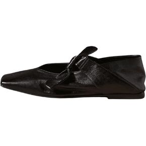 Bow Knot Ballet Flats Shoes for Women Bowtie Strap Ballerina Shoes Slip-on Square Toe Mary Jane Flats