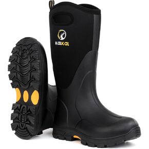 Rubber Boots for Men and Women, Waterproof 5mm Neoprene + 2mm Air Mesh Breathable Rain Mud Boots, Outdoor Anti-slip Mens Work Hunting Boots in Kuwait
