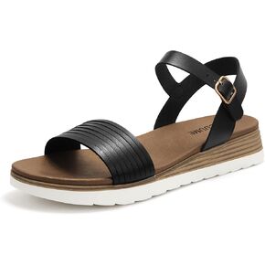 Carcuume Women's Comfortable Lightweight Walking Footbed Arch Support Flat Sandal,DR-00