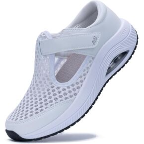 QAUPPE Womens Walking Shoes Arch Support Air Sneakers Adjustable Non Slip Mary Jane Shoes