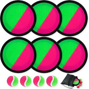 Morcheiong Toss and Catch Ball Game Outdoor Toys Beach Games for Kids Family with 4/6 Paddles 4 Balls and 1 Storage Bag
