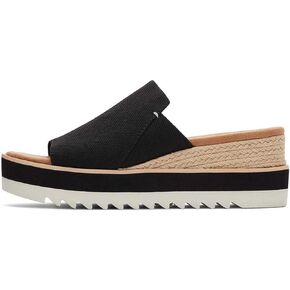 Wedge Mules Womens Sandals Wide Platform Slides Mule Sandals Slip on Wedge Sandals Espadrilles Dressy Comfortable Summer-Black 6