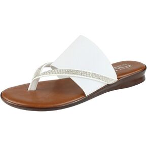ITALIAN Shoemakers Sorbi Womens Flip Flop Slide Sandals - Dressy Shoe for Women Low Wedge Comfort Heel