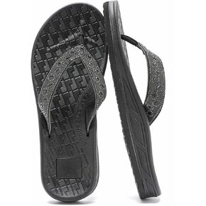 Guyarns Flip Flops Arch Support for Women,Womens Flip Flops with Rhinestone Summer Beach Comfy Thick Slides Sandals