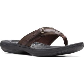 Clarks Womens Breeze Sea Flip-Flop Sandals - Comfortable Flip Flop with Adjustable Hook and Arch Support - Casual Summer Wearing Cloudsteppers for Everyday
