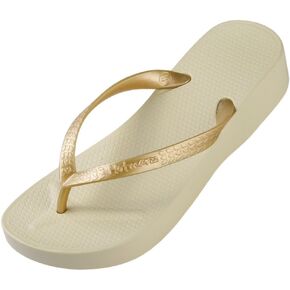Women's Fashion High Heel Stylish Platform Flip Flops Wedge Sandals Summer Beach Slippers