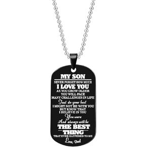 Inspirational Gifts Necklace for Daughter from Mom My Daughter Never Forget How Much I Love You Necklace Silver Dog Tag Pendant Necklace Birthday Christmas Gifts for Daughter from Mother in Kuwait