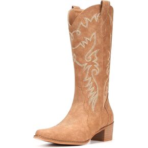 Cowboy Boots For Women Pointy Toe Women's Western Boots Cowgirl Boots Mid Calf Boots