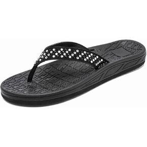 شبشب Guyarns Flip Flops يدعم قوس القدم للنساء، شبشب نسائي مع حجر الراين للصيف والشاطئ، صنادل سميكة مريحة
