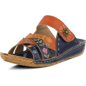 L'Artiste by Spring Step Women's Style Leigh Leather Slide Sandal