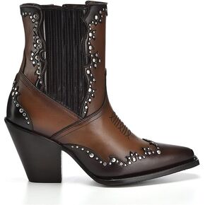 Cuadra Women's Bootie in Genuine Leather Brown 4W00RS