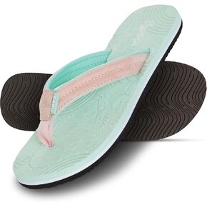 Floopi Flip Flops for Women Durable EVA Floral Textured Sandals Ladies Beach Sandals with Indoor & Outdoor Anti Skid Soles