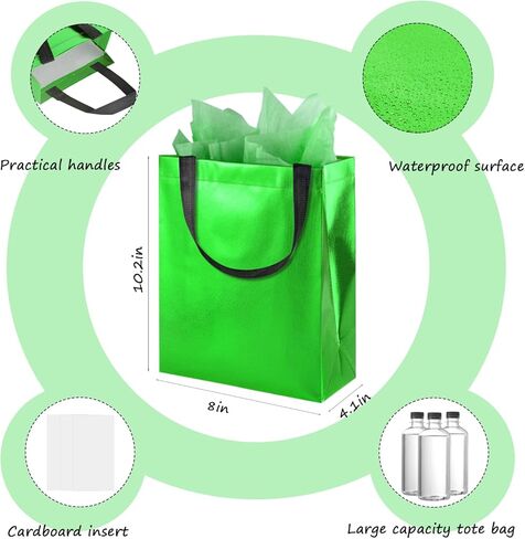 BLEWINDZ Colorful Gift Bags with Tissues – 9PCS Reusable Gift Bags Medium Size - Ideal for Goodie Bags, Birthday Gift Bag, Party Favor Bags, Shopping Bags in Kuwait