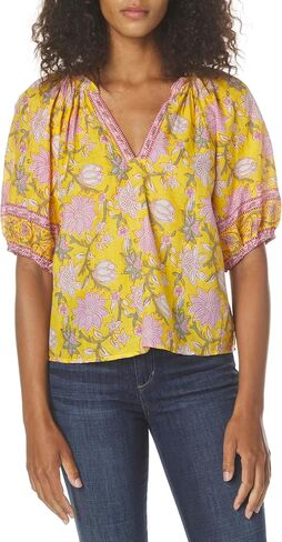 VELVET BY GRAHAM & SPENCER Women's Lyra Printed Voile Top in Saudi Arabia