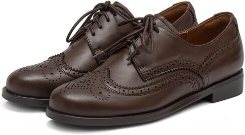 Women's Dress Brogue Lace-up Leather Oxford in Kuwait